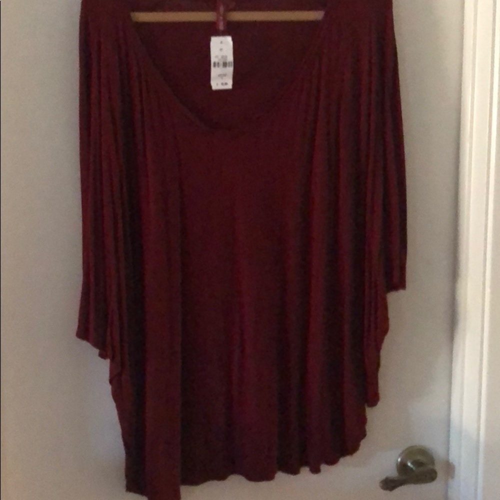 “LF” shirt ~ burgundy < new with tags